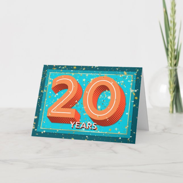 Tarjeta Aniversario de los Empleados 20 años - Números aud (Anverso)
