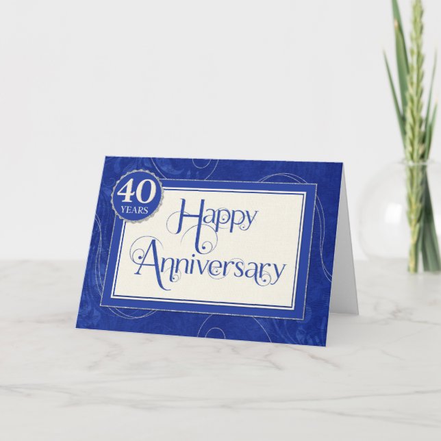 Tarjeta Aniversario de los empleados 40 años - Texto giran (Anverso)
