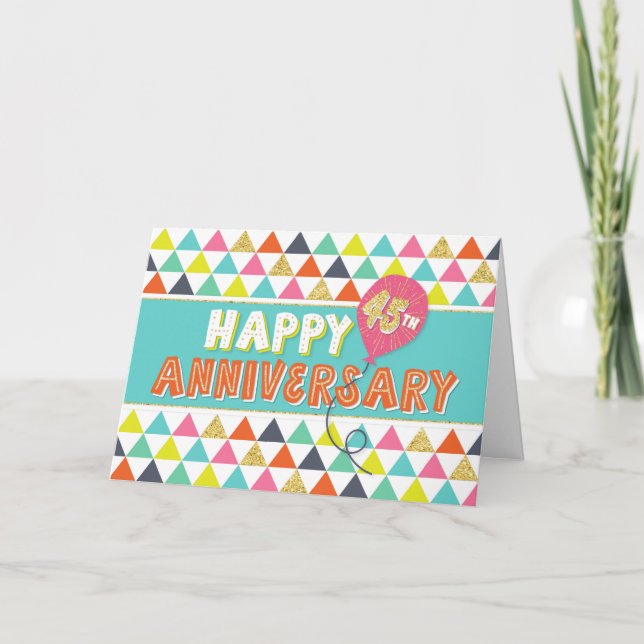 Tarjeta Aniversario de los empleados 45 años - Patrón colo (Anverso)