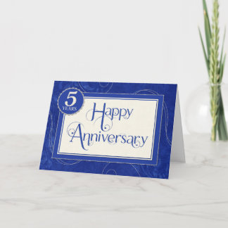 Tarjeta Aniversario de los empleados 5 años - Texto girand