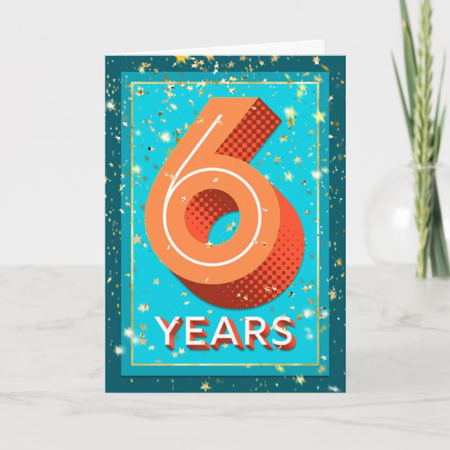 Tarjeta Aniversario de los Empleados 6 Años - Números en n (Anverso)