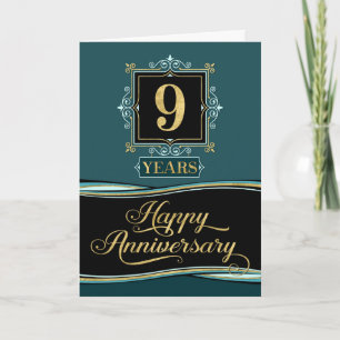Tarjeta Aniversario de los empleados 9 años Jade formal de
