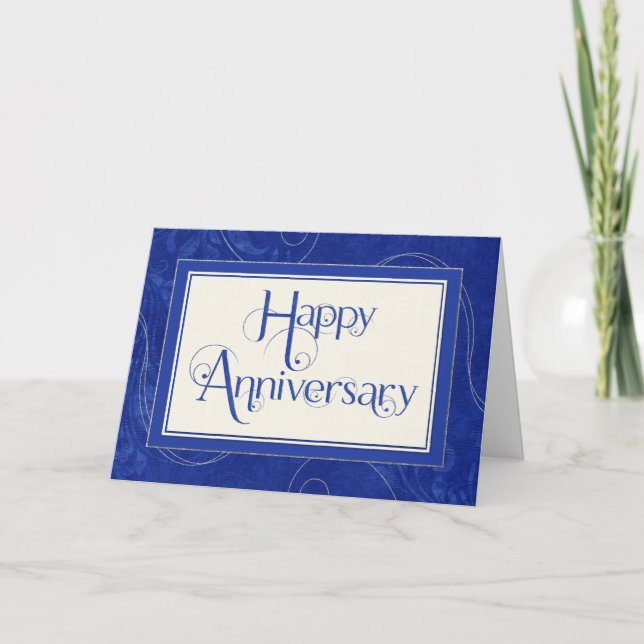 Tarjeta Aniversario de los empleados - Damasco de Swirls d (Anverso)