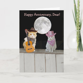 Tarjeta Aniversario de los gatos graciosos del personaliza