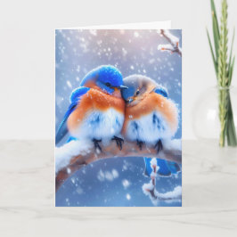 Tarjeta Aniversario De Los Pájaros Azules Contrabando En I