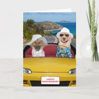 Tarjeta Aniversario de los perros pequeños