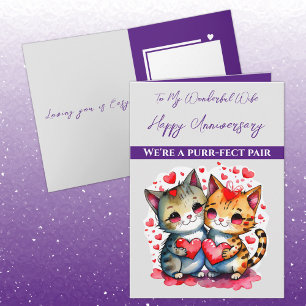 Tarjeta Aniversario de mi maravilloso gato de la esposa