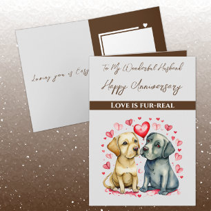 Tarjeta Aniversario de mi maravilloso marido perros lindos