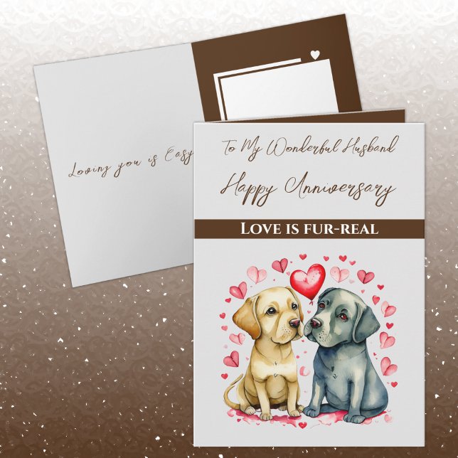 Tarjeta Aniversario de mi maravilloso marido perros lindos (Subido por el creador)