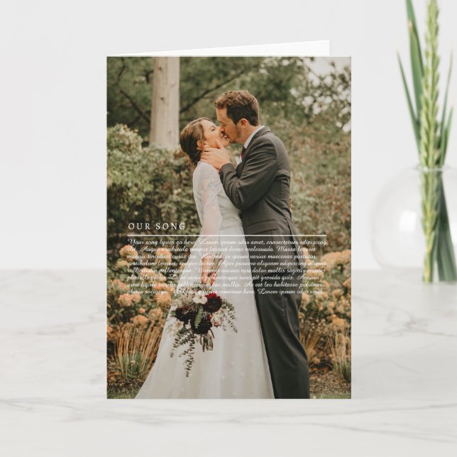 Tarjeta Aniversario de nuestra canción Boda (Anverso)