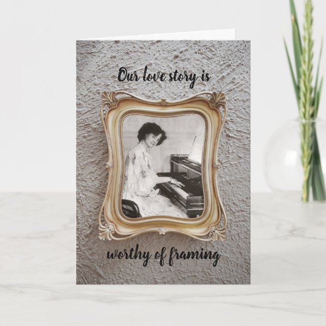 Tarjeta Aniversario de nuestra Historia de Amor "Agrega tu (Anverso)