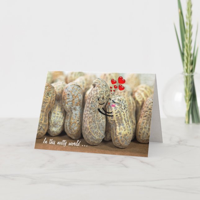 Tarjeta Aniversario de Nutty Couple Boda (Anverso)