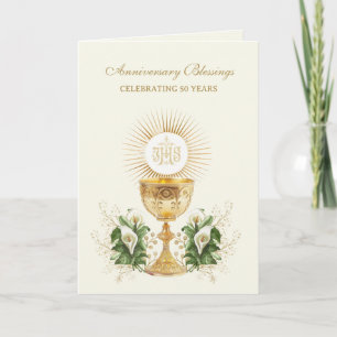 Tarjeta Aniversario de ordenación de diácono sacerdote cat