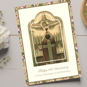 Tarjeta Aniversario de Ordenación de Diácono Sacerdote Cat