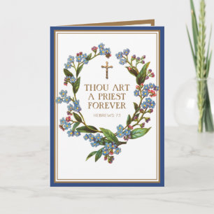 Tarjeta Aniversario de ordenación de sacerdote católico re