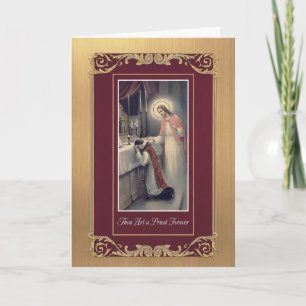 Tarjeta Aniversario de Ordenación de Sacerdote Católico Sa