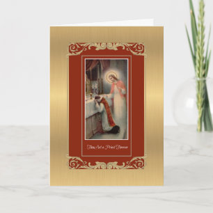 Tarjeta Aniversario de Ordenación de Sacerdote Católico Sa
