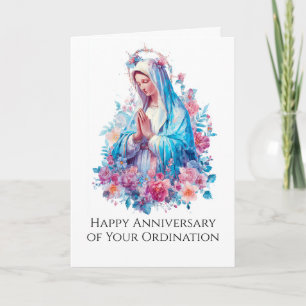 Tarjeta Aniversario de Ordenación de Sacerdote Católico Vi