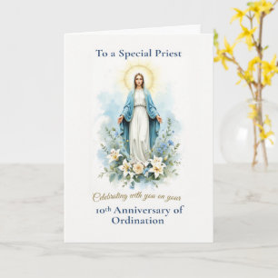 Tarjeta Aniversario de ordenación del sacerdote número 10 