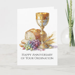 Tarjeta Aniversario de Ordenación Diaconal de Sacerdote Ca