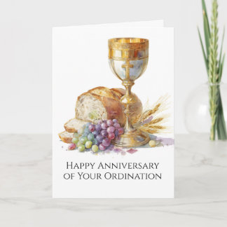 Tarjeta Aniversario de Ordenación Diaconal de Sacerdote Ca