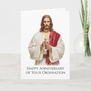 Tarjeta Aniversario de Ordenación Sacerdotal Cáliz de Jesú