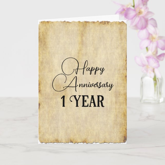 Tarjeta Aniversario de papel tradicional 1 año (Orquídea)