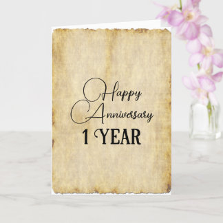 Tarjeta Aniversario de papel tradicional 1 año