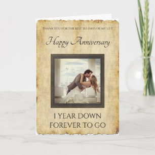 Tarjeta Aniversario de papel tradicional 1er año