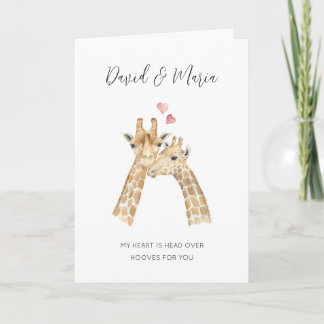 Tarjeta Aniversario de pareja de jirafas