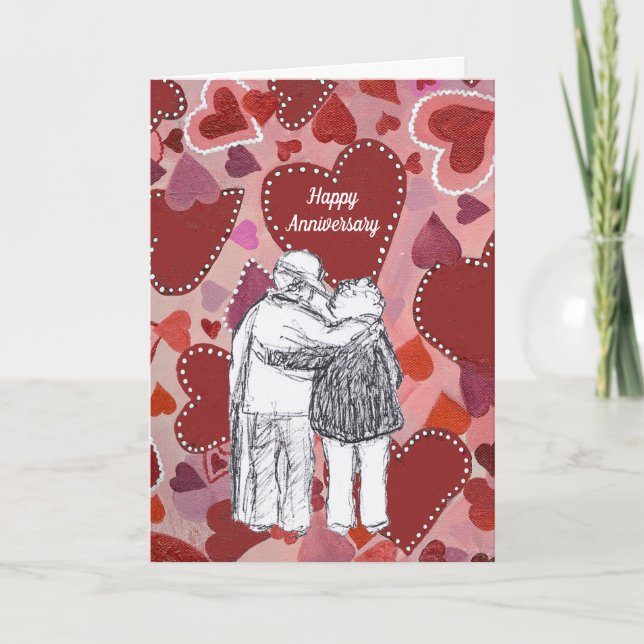 Tarjeta aniversario de pareja mayor (Anverso)