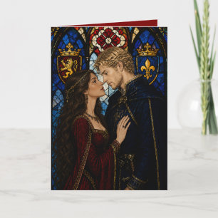 Tarjeta Aniversario de pareja medieval del día de San Vale