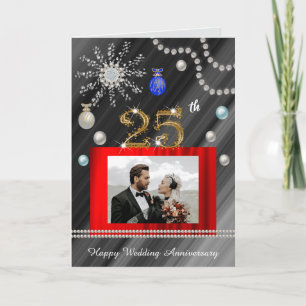 Tarjeta Aniversario de plata número 25 en Navidad 2 foto