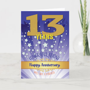 Tarjeta Aniversario de Recuperación de 13 Años Número en N