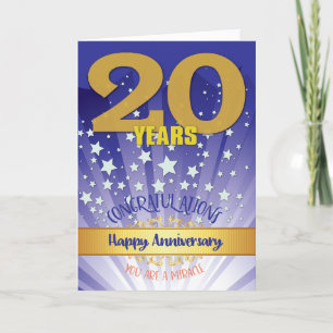 Tarjeta Aniversario de Recuperación de 20 Años en Negrita