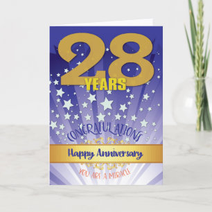 Tarjeta Aniversario de Recuperación de 28 Años en Negrita