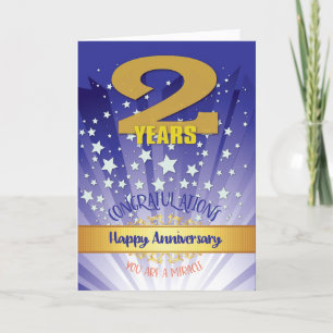 Tarjeta Aniversario de Recuperación de 2 Años Número en Ne