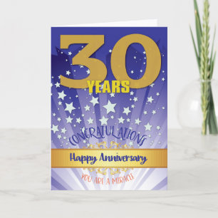 Tarjeta Aniversario de recuperación de 30 años numeral en