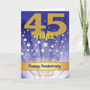 Tarjeta Aniversario de Recuperación de 45 Años Número en N