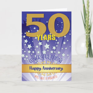 Tarjeta Aniversario de recuperación de 50 años en negrita