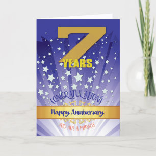 Tarjeta Aniversario de Recuperación de 7 Años Número en Ne