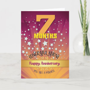Tarjeta Aniversario de Recuperación de 7 Meses Número en N