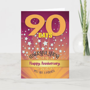 Tarjeta Aniversario de Recuperación de 90 Días en Negrita