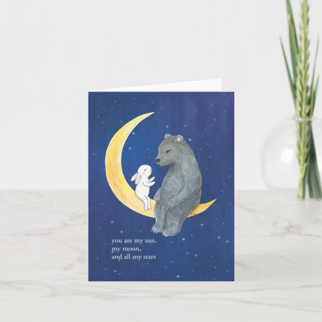 Tarjeta Aniversario de San Valentín de Amor Pareja de oso  (Anverso)