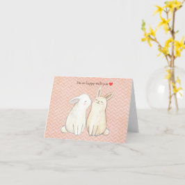 Tarjeta Aniversario de San Valentín de conejo lindo