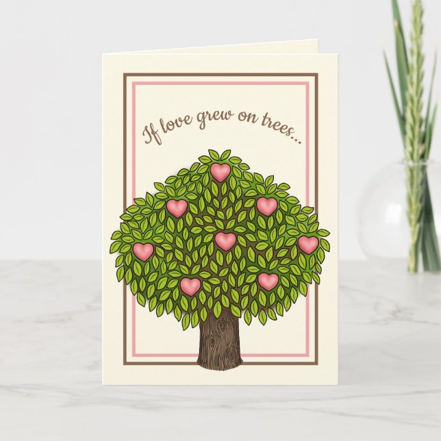 Tarjeta Aniversario de San Valentín "Si el amor crece en l (Anverso)