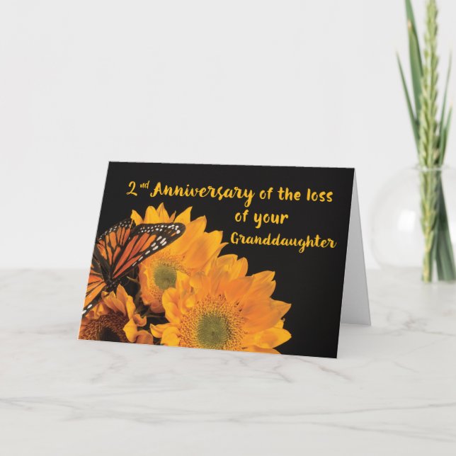 Tarjeta Aniversario de Segundo Año de Pérdida de Nieta Per (Anverso)