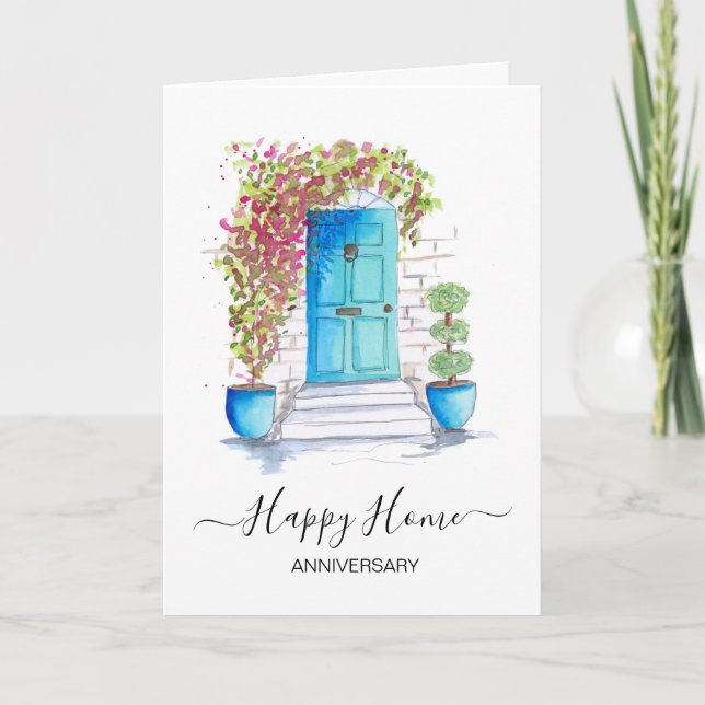 Tarjeta Aniversario de su nuevo agente inmobiliario (Anverso)