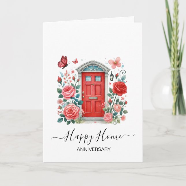 Tarjeta Aniversario de su nuevo agente inmobiliario (Anverso)