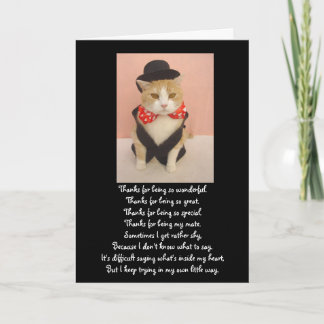 Tarjeta Aniversario de un gato bonito